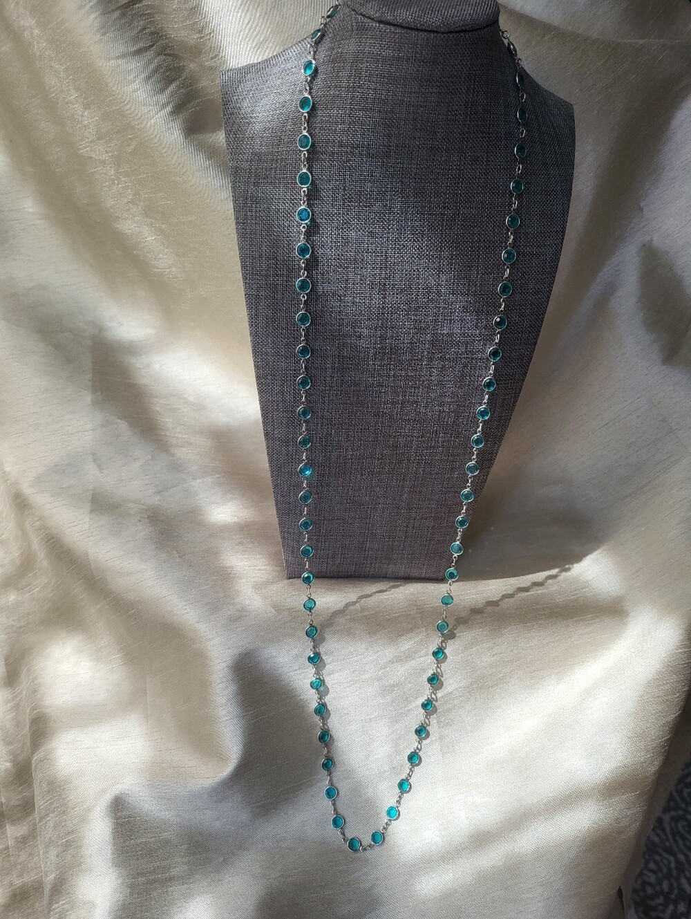 Touchstone Crystal by Swarovski Chanelle Necklace Blue Zircon 4487NF